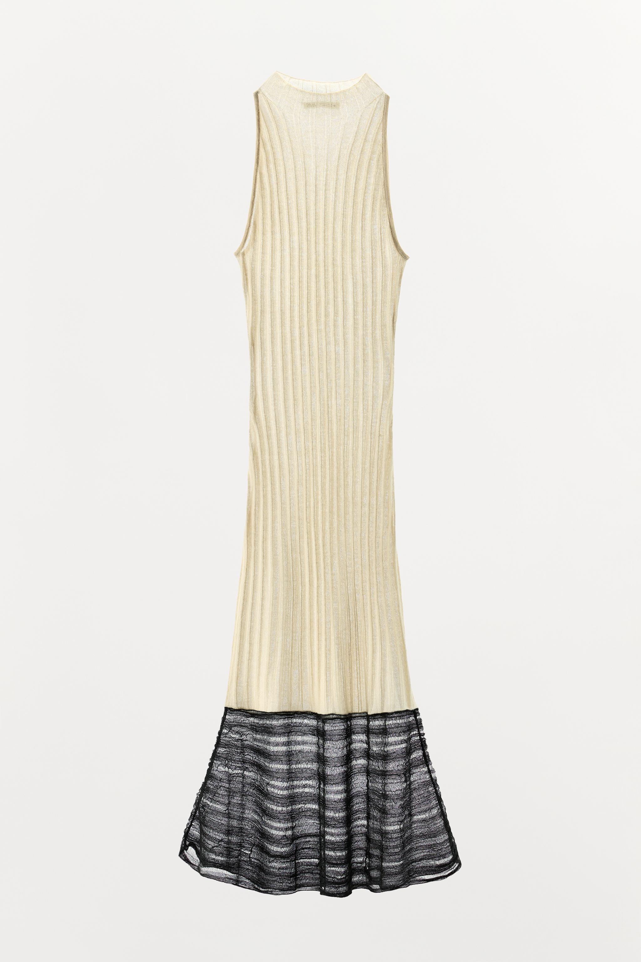 CONTRAST KNIT DRESS